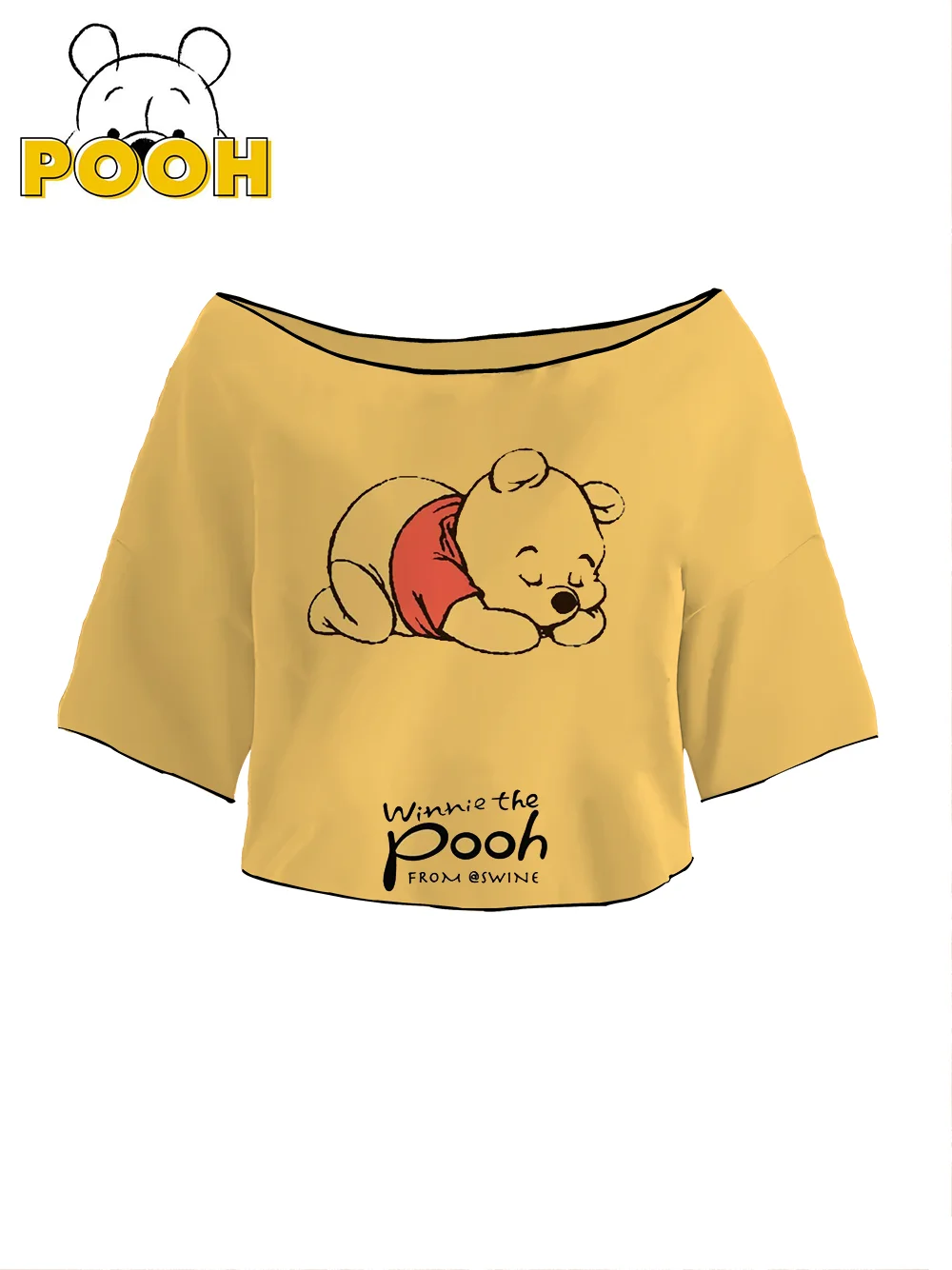 Woman Clothing Crop Top Y2k Clothes Pooh Disney T-shirts Kawaii Kpop Anime Women's T-shirt Short Sleeve Tops Sexys Summer 2024