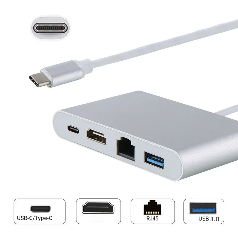 

Type C Thunderbolt 3 To HDTV-compatible Lan Ethernet Adapter USB-C PD USB 3.0 Hub