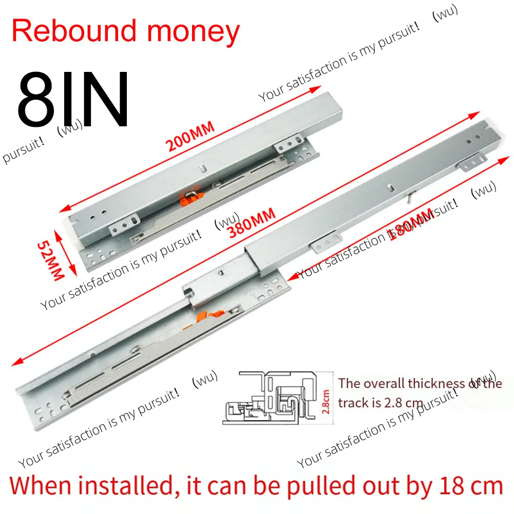 

Underfloor rails, ground mounted, slow closing, for cabinets, drawers, furniture cabinets, shock buffers, slides