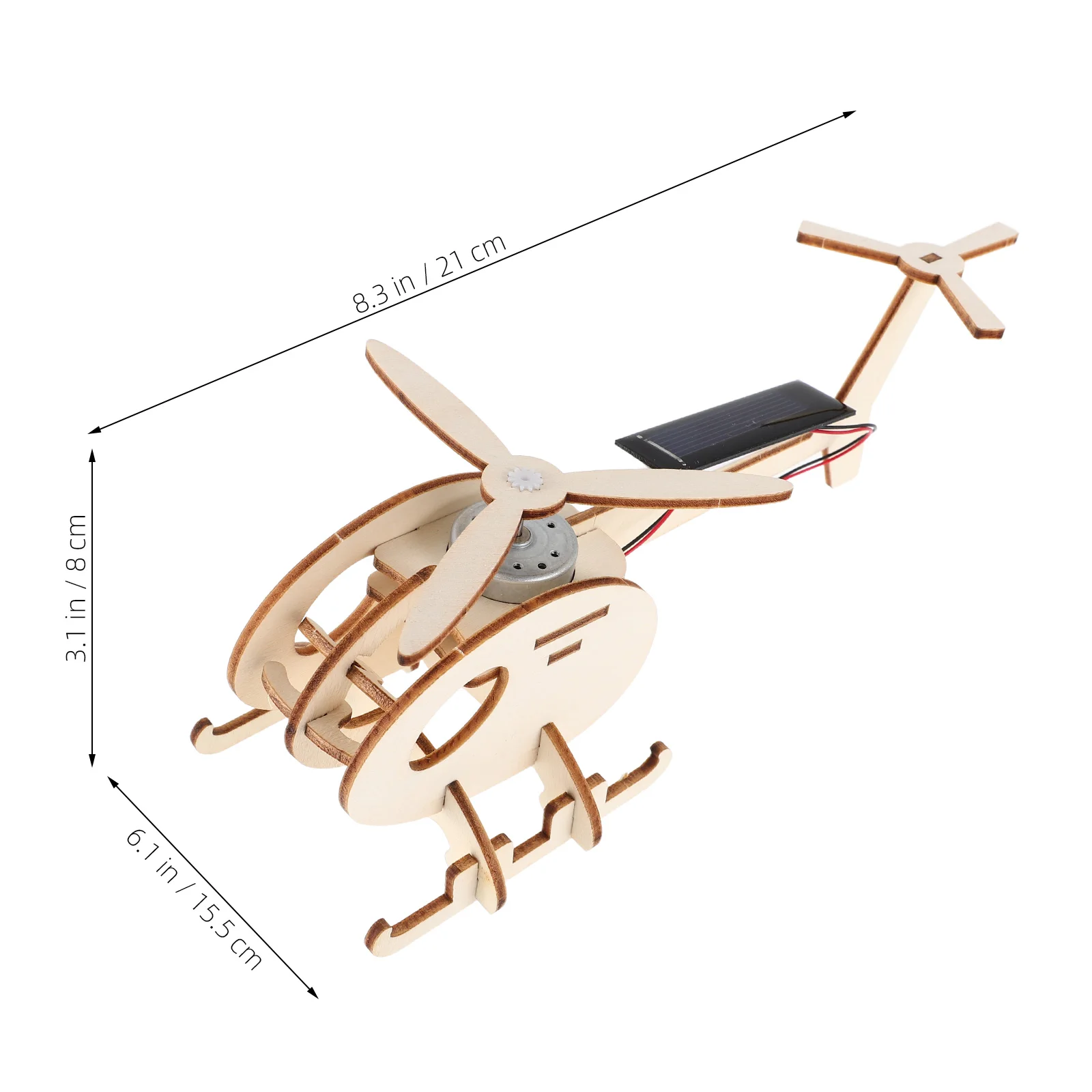 Zonne-helikopter Speelgoed Kids Science Kit Techniek Kits Natuurkunde Bureau Vliegtuig DIY Houten Model Monteer Zonne-energie Efficiënt