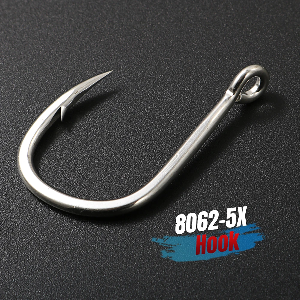JIGGING PRO 8062-5X Hochkarbon-Stahl Einzel-Assist-Haken 1/0-7/0 mit Ring für Salzwasser-Jigging und Lebendköder zum Thunfischfang – Detail 1