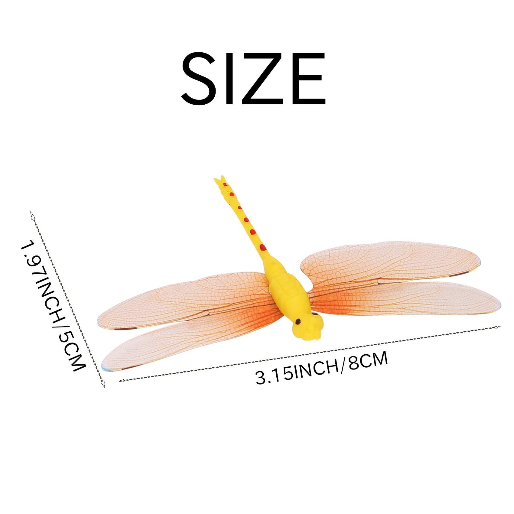 5Pcs 8cm 3D Artificial Dragonflies Fridge Magnet for Home Christmas Wedding Decoration, Colors Randomly Send SQ