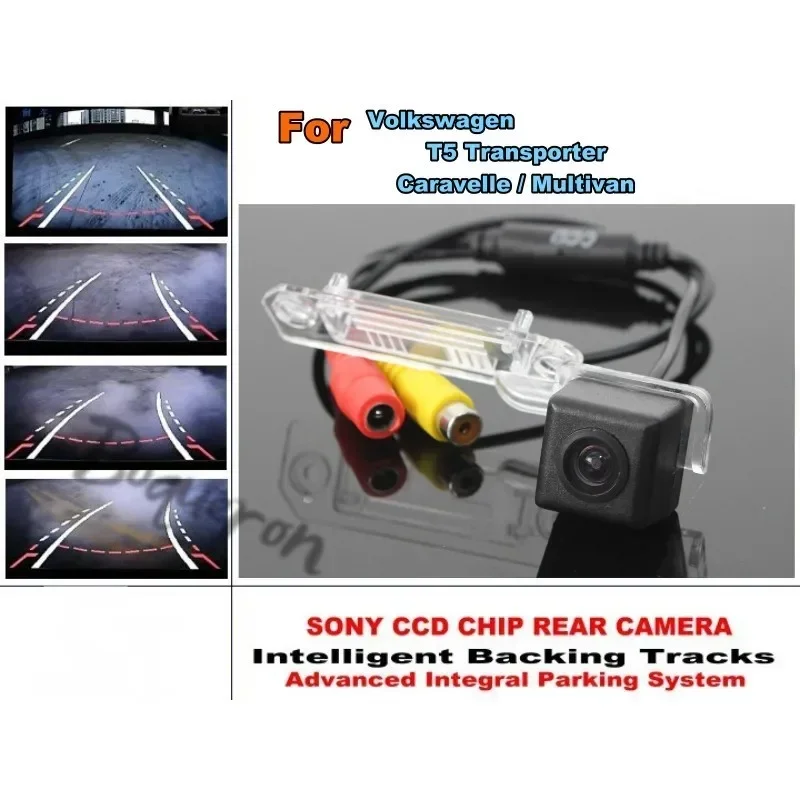 

For Volkswagen T5 Transporter / Caravelle / Multivan Smart Tracks Camera HD CCD Intelligent Dynamic Tragectory Rear View Camera