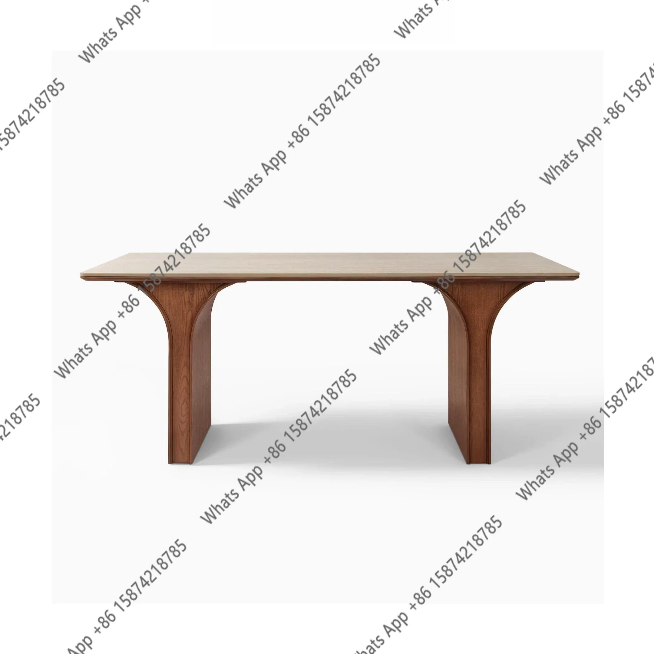 O Medieval Style Solid Wood Designer Rock Slab Cave Stone Dining Table Wabi Sandy Style Retro Rectangular Dining Table American