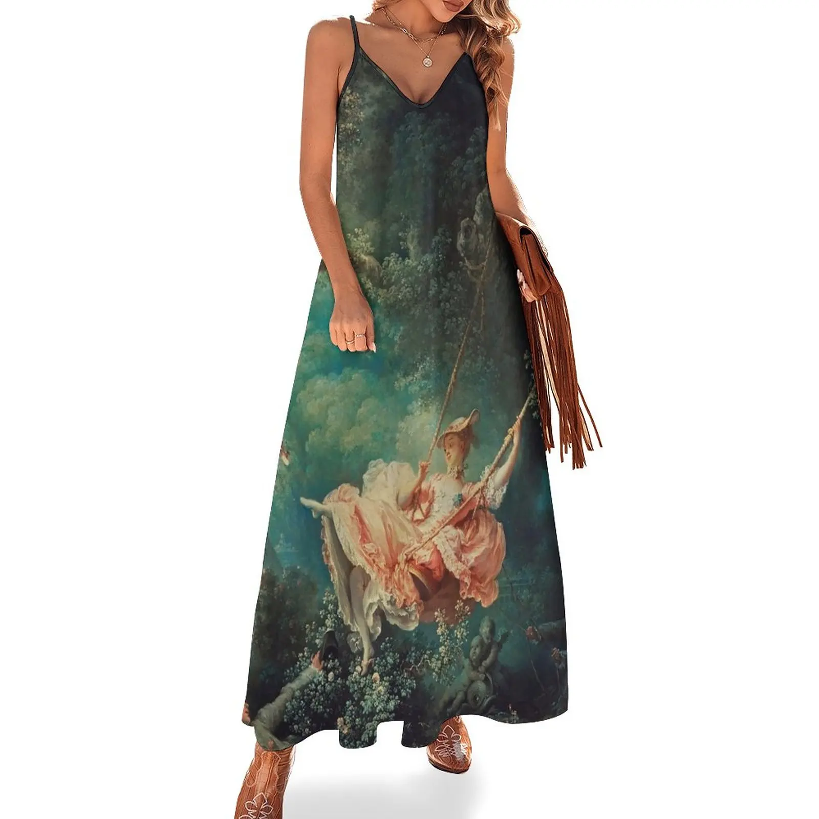 

The Swing Painting - Jean-Honoré Fragonard Sleeveless Dress elegant and pretty women's dresses women clothes