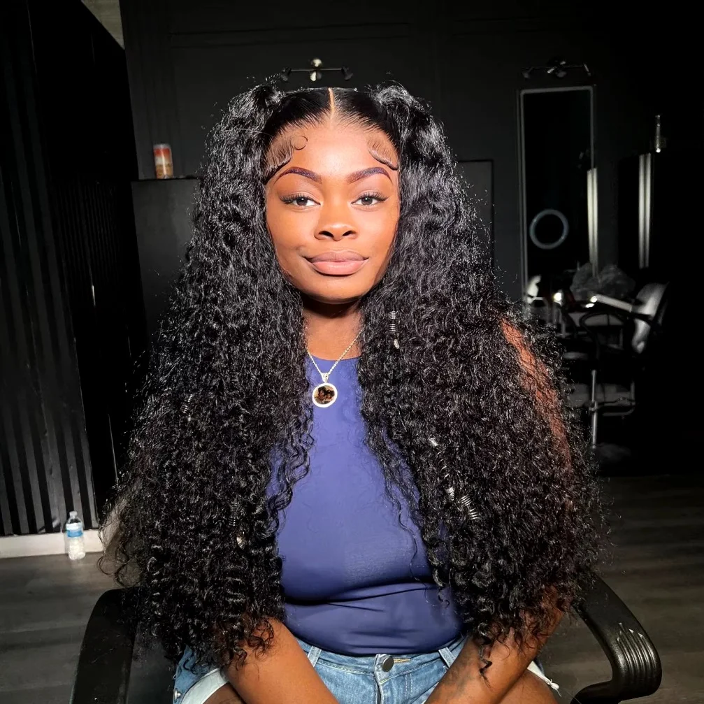 30 36 40 Inch Unprocessed Virgin Loose Deep Wave Wig Natural Color Springy Curl Texture Multi‑Size Lace Base 13x6 HD Lace Frontal Pre‑Plucked Human Hair Wigs 5x5 For Women