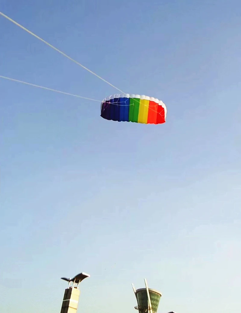 Latawce kitesowe 150 cm, dwuliniowe, akrobacyjne, tęczowe, fabryczne, spadochrony, dmuchane zabawki, latawce plażowe, zabawki na zewnątrz, do basenu.