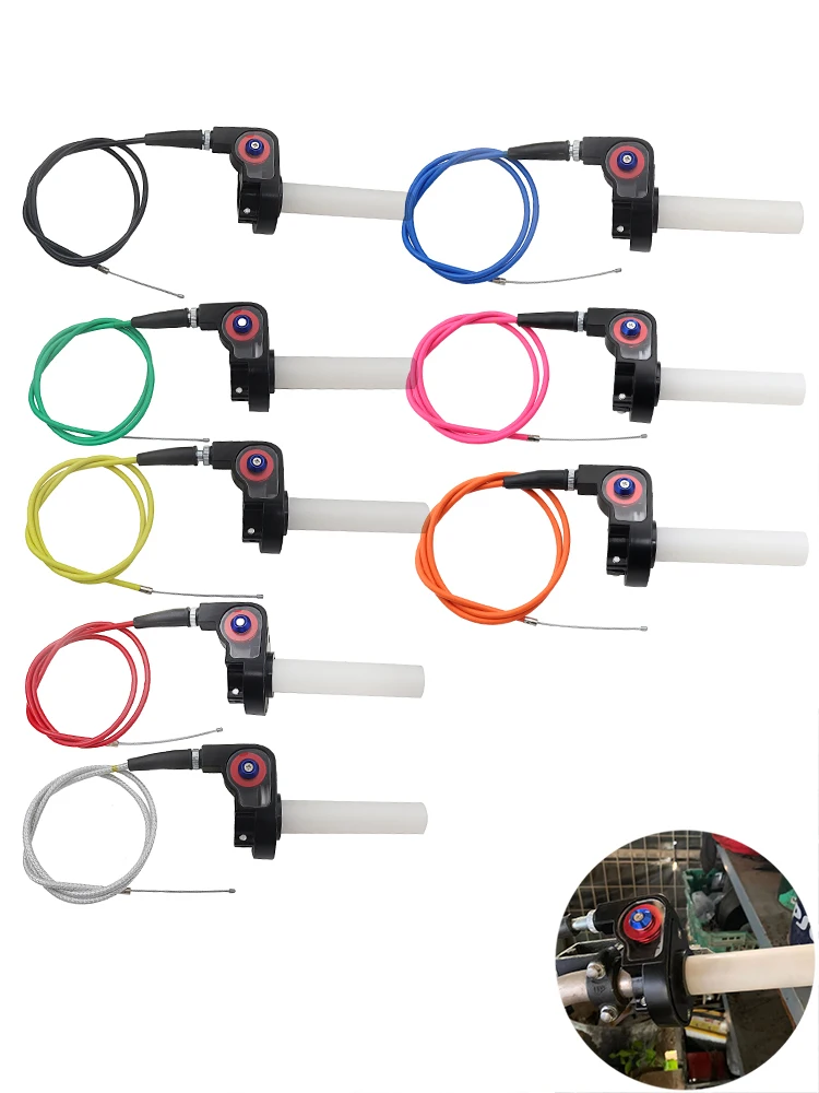 AliExpress NONE Enduro Motocross Motorcycle Accelerator Throttle Handle Grips Parts Universal 1200mm Cable 22mm 7/8'' Dirt Pit Bike Accessories