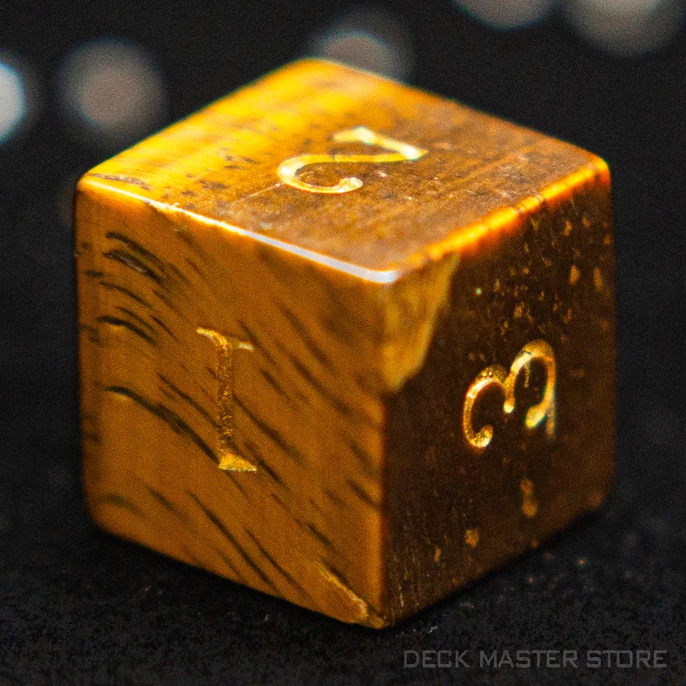 Yellow Tiger Eye Dice Polyhedral Gemstone Various Shapes Digital D20 DnD Dice for D&D TRPG Magic Tabletop Games Board Games Dice