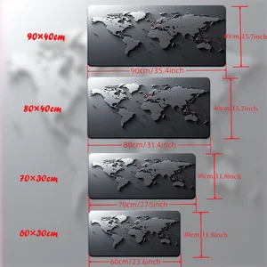 XXL Gray World Map Desk Mat HD Multifuncional Pad de mouse teclado 40x90 cm Mats de juego para la oficina Material de caucho suave de la oficina Gamers 10 mejores ventas de ratón de ratón gris - №9