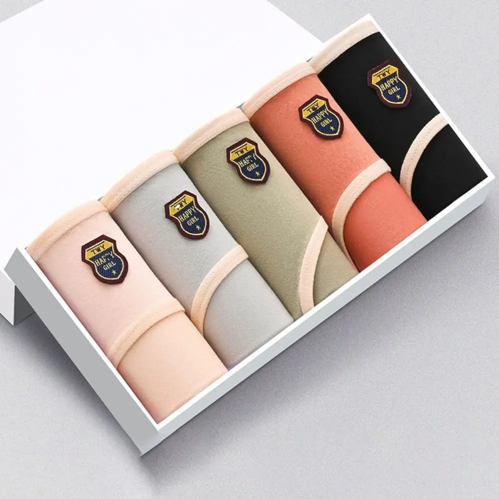 6 قطع من القطن الحلو المنشعب سراويل داخلية بسيطة منتصف الخصر ملابس داخلية نسائية قابلة للتنفس مقاس كبير مقاس كبير #1