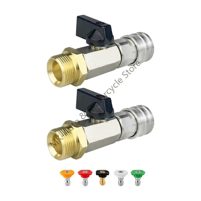 F62F Professional 1/4 Inch Valves Hose Adapter Connector Coupler Leak Proof Design Heavy Duty Metal Vehicle Wash Accessories