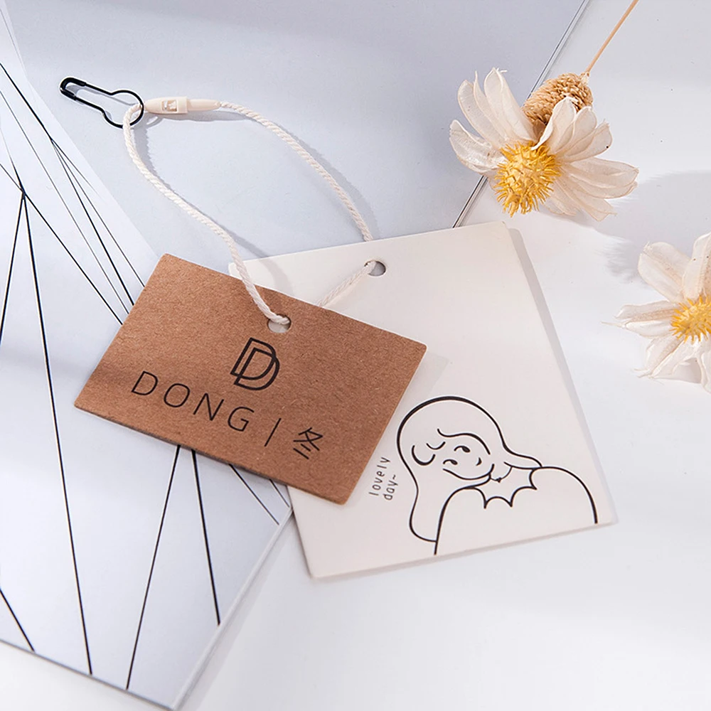 Custom Stickers Logo Label Business Card Hang Tags Brand Decoration Clothes Packaging Hangs Design Your Own Personalized Product