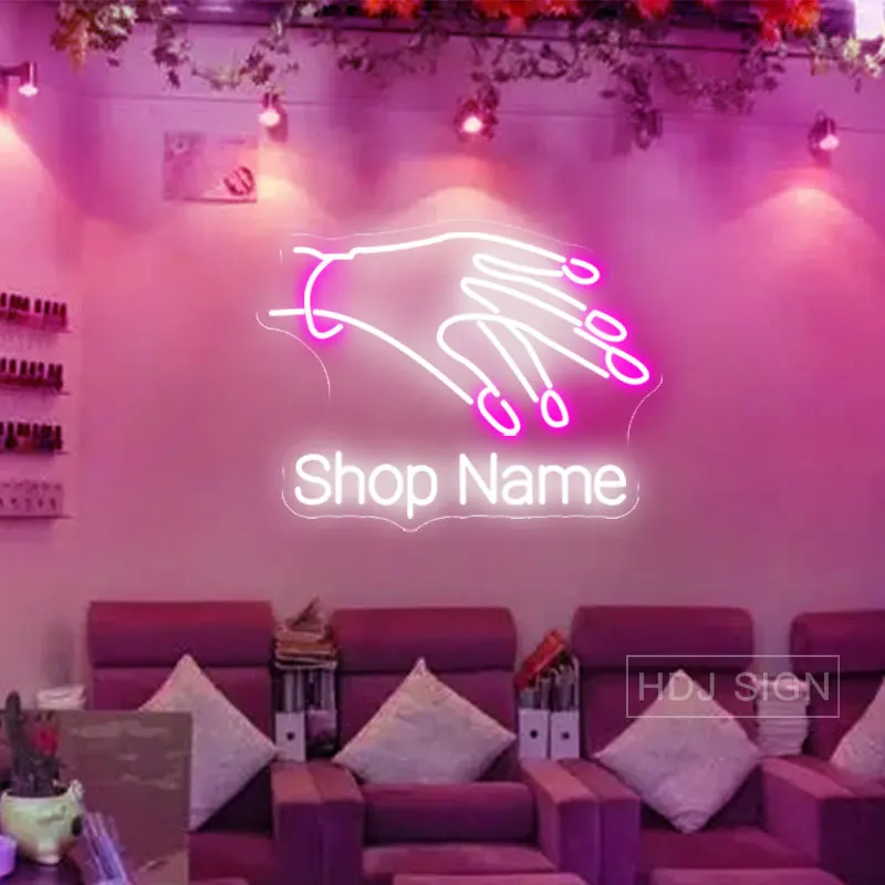 Custom เล็บ Store ปากการูปหัวใจเครื่องตกแต่งฝาผนังส่วนบุคคลที่มีสีสัน LED ปากการูปหัวใจ S Light สำหรับเล...