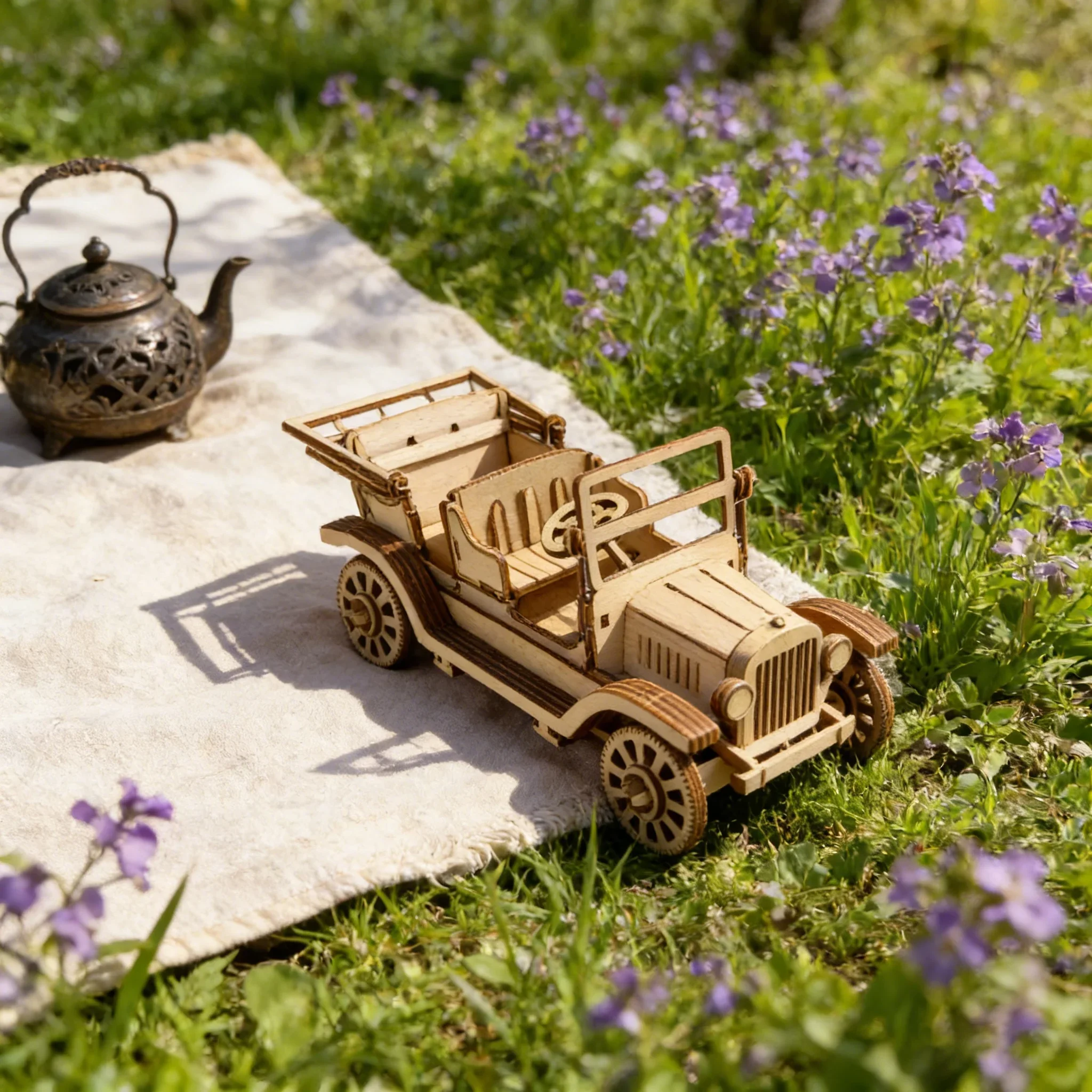 ปริศนาไม้ 3 มิติ รถคลาสสิก โมเดลไม้ DIY เหมาะสำหรับเป็นของขวัญวันเกิด วันฮาโลวีน อีสเตอร์ คริสต์มาส หรือปีใหม่