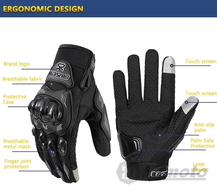 Touchscreen-Motorradhandschuhe, atmungsaktives Mesh, Sommer-Motocross-Rennhandschuhe für Männer und Frauen – belüftet und leicht – Detail 7