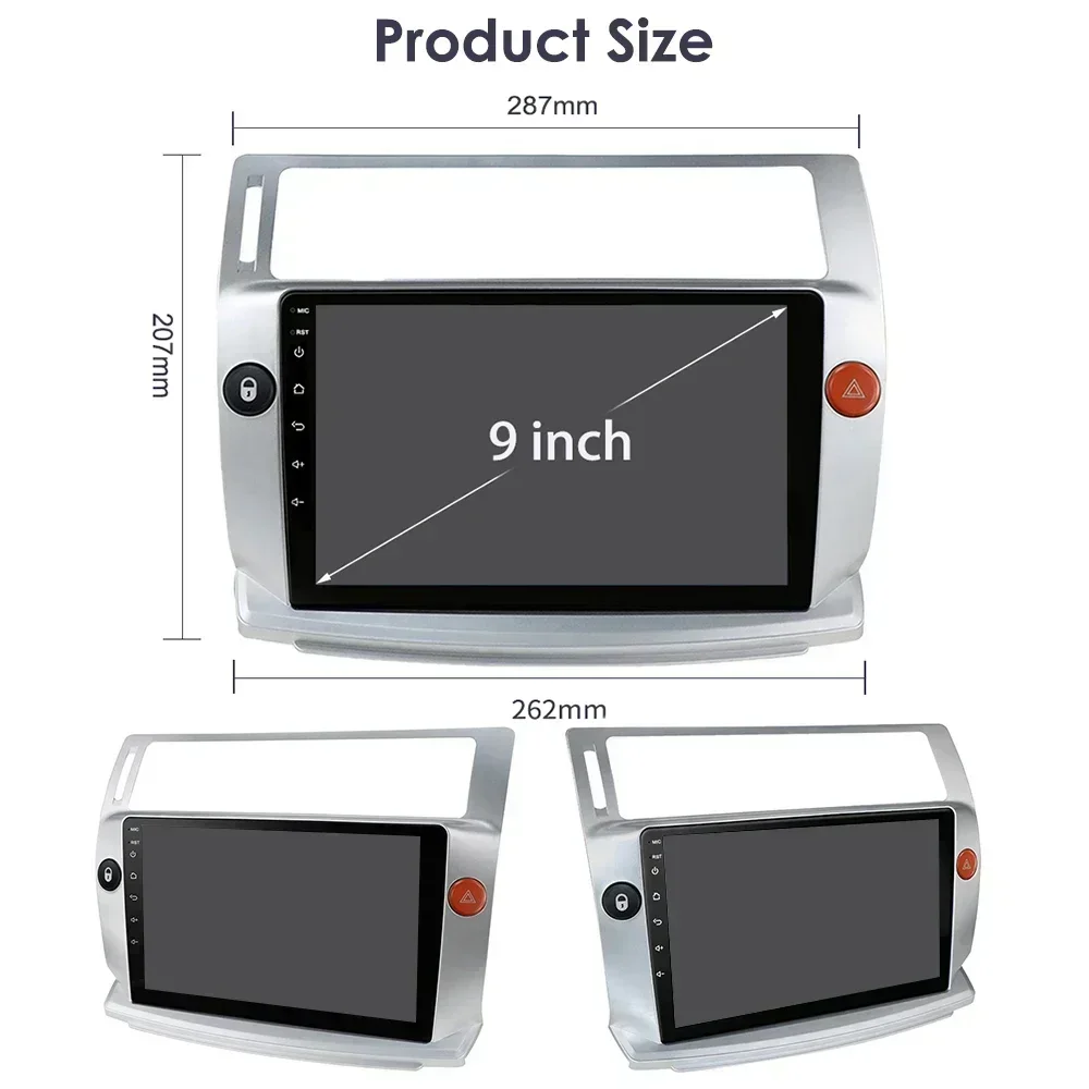 2G+32G Android 14 Car Radio for Citroen C4 C-Triomphe C-Quatre 2004-2009 car dvd player car accessory 4G multimedia autoradio pc