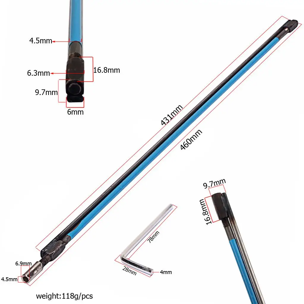 460mm Guitar Two Way Truss Rod Iron Double Acting Neck Bar Guitar Parts Accessories for Guitar Repair Tool and Construction