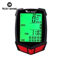 WEST BIKING Wireless Bike Computer 20 Functions Speedometer Odometer Cycling Wired Wireless+ MTB Bike Stopwatch Bicycle Computer