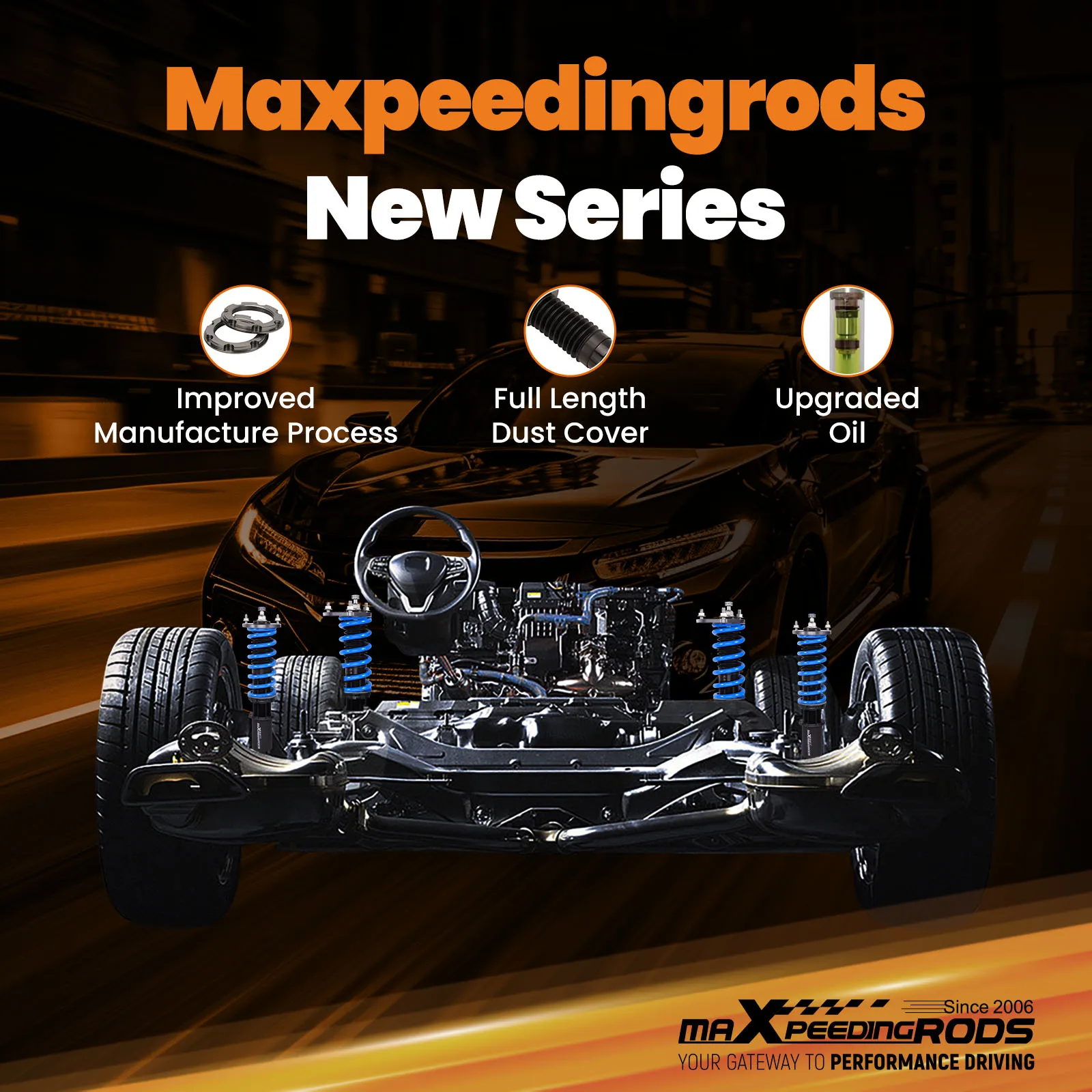 

MaXpeedingrods T6 Coilovers Lowering Strut Shocks Kit For Ford Flex 2009-2012