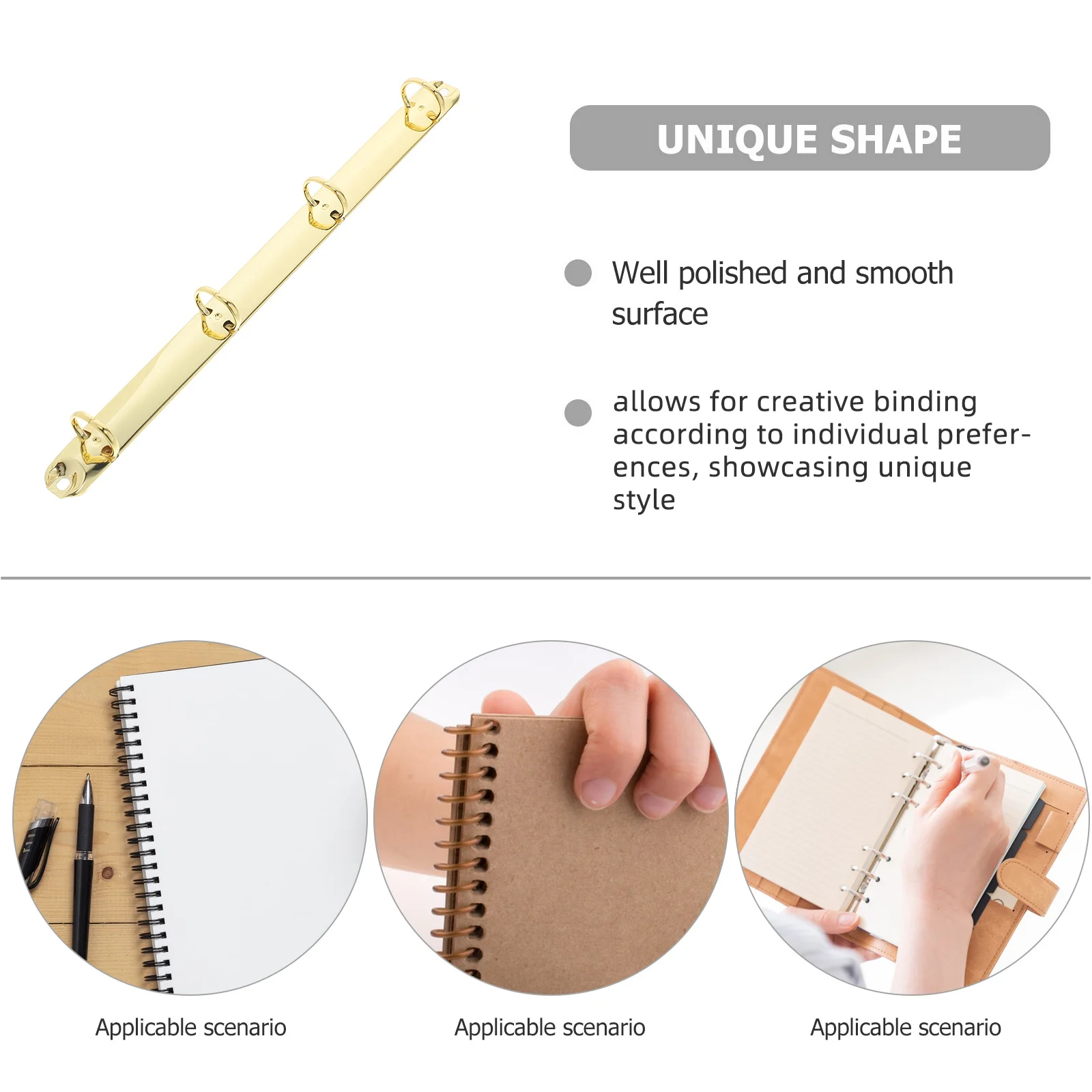 Metal Ring Binder Mechanism Replacement 4-Ring Snap Hinge Binding Spines For Diy Loose Leaf Notebook A4 Document Organizer