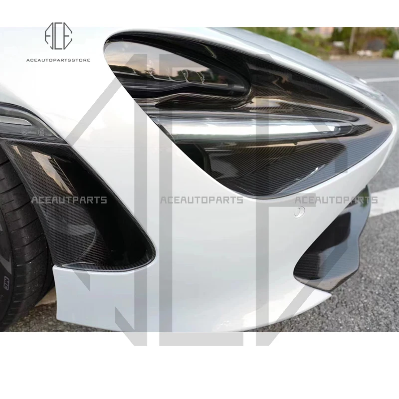 OEM Style Car Parts For Mclaren 720s Dry Carbon Fiber Front Headlight Eye Housing Cover Lampshade Trims For 720S Coupe Spider