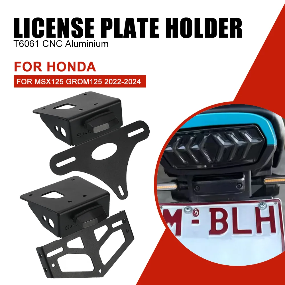 

FOR Honda MSX125 GROM125 2022-2023-2024 Motorcycle Rear Tail Tidy License Plate Holder Fender Eliminator Accessories MSX 125