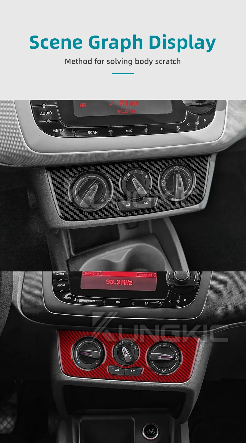 Echter, weicher Carbonfaser-Aufkleber für Seat Ibiza 6j 2009 2010 2011 2012 2013 2014 LHD RHD Auto Mittelkonsole AC-Rahmenverkleidung – Detail 10