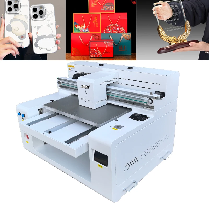 High resolution automatically measure height uv flatbed card printer multicolor for metal decoration uv flatbed printing machine