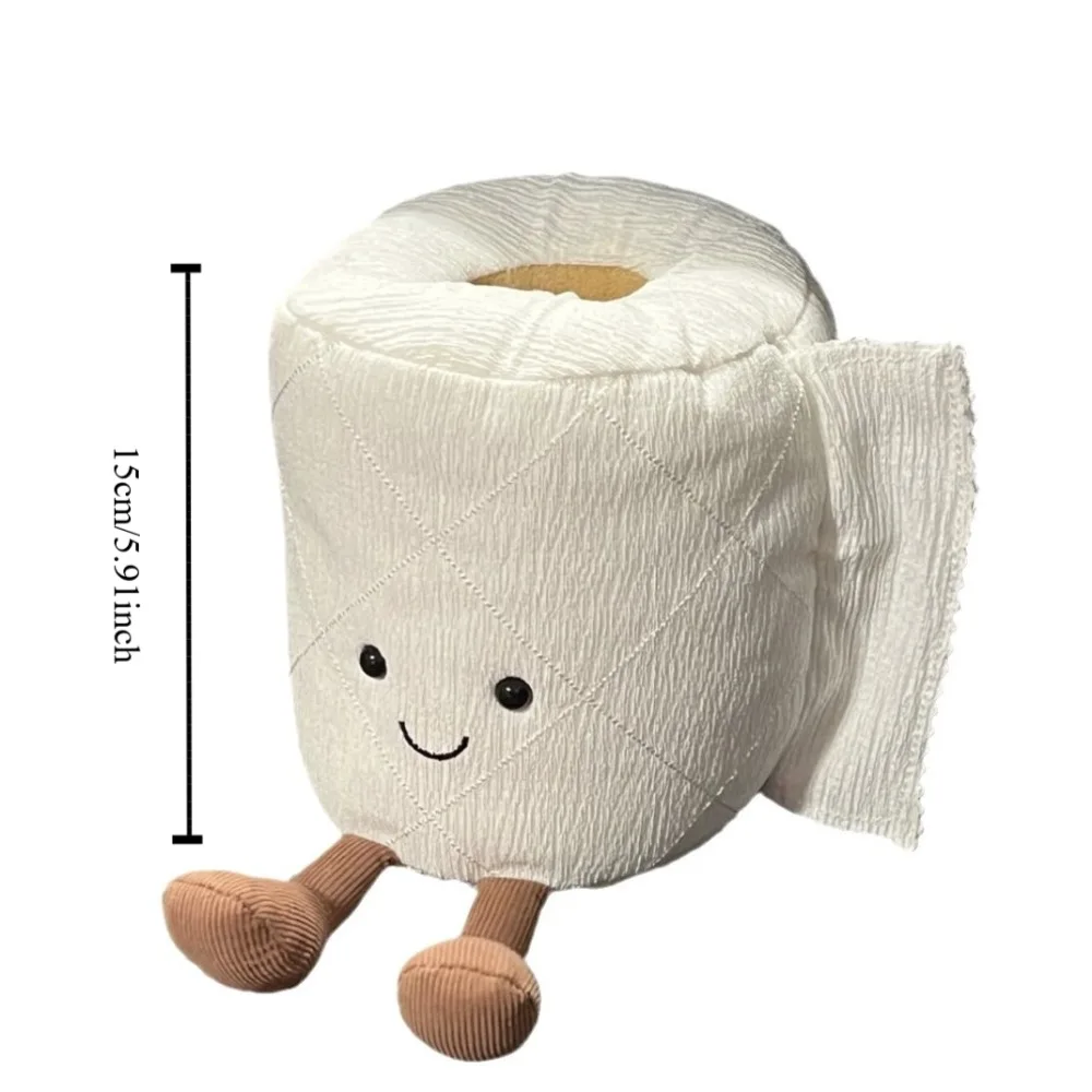 Grappige 15 cm toiletpapier pluche pop cartoon schattige pluche knuffel cadeau pluche papierrol pop