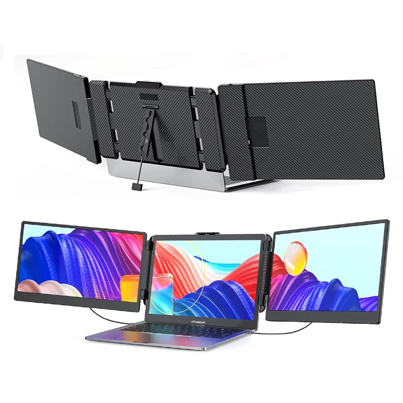 S2 14-Inch Portable IPS Panel Monitor For Laptop Plug And Play Triple Display Type-C Dual Screen Extender For  Wins Android