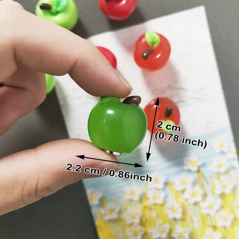 Simulation Fruit Apple Fridge Magnet Creative Kitchen Refrigerator Decorative Iron Magnetic Accessory Home Decor Ornaments