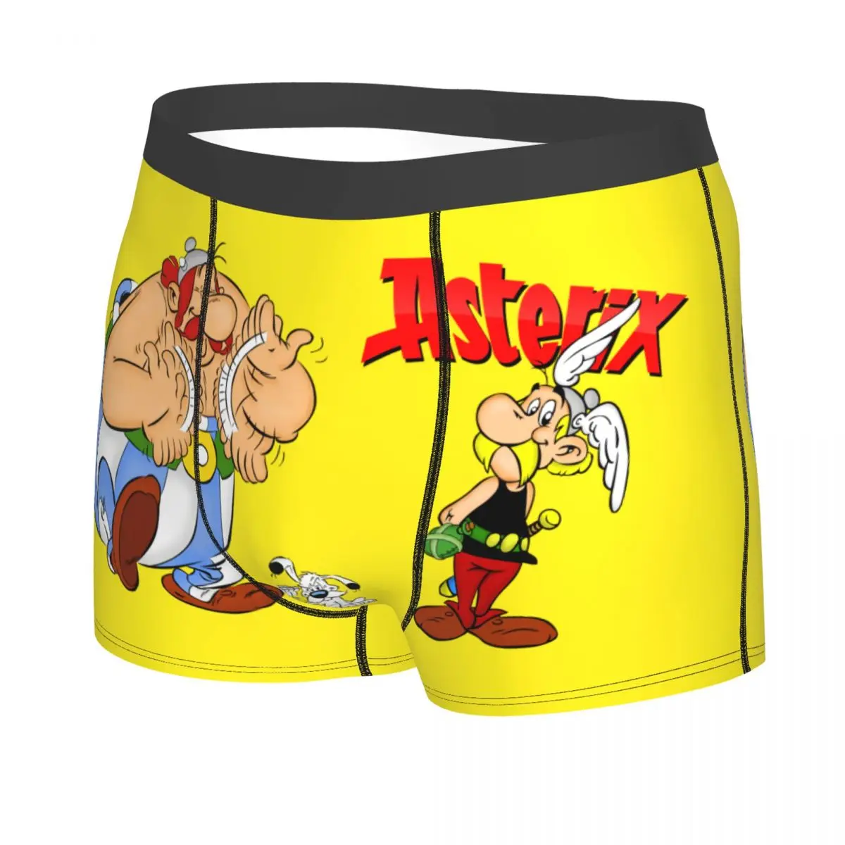 Custom Asterixs And Obelixs Adventure Comic Underwear Men Stretch Boxer Briefs Shorts Panties Soft Underpants For Male