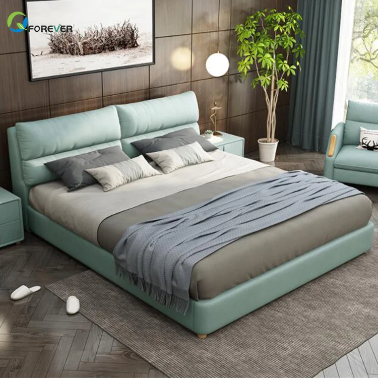 

Nordic Solid Wood Bed Economy Simple Modern Double Bed