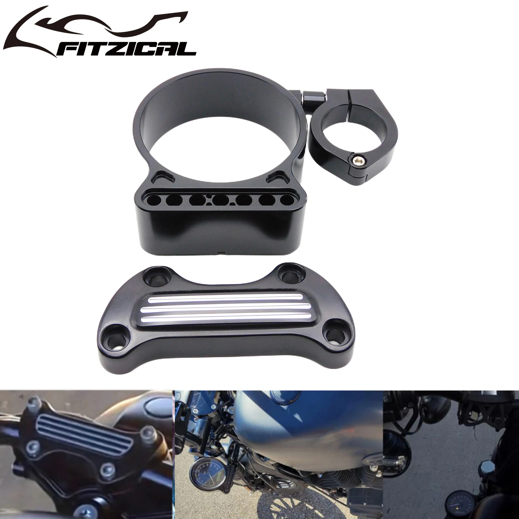 

Motorcycle 39mm Side Mount Relocation Bracket W/ Handlebar Top Clamp Bar Riser Mount Cover For Harley Sportster 883 XL 95-2015