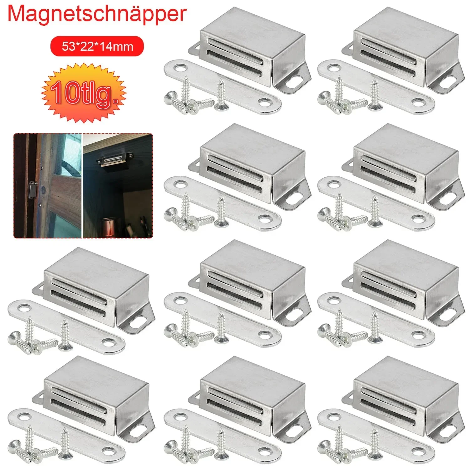 10pcs Strong Door Magnetic Closer Cabinet Door Catch Latch Magnet Suction Bar Silence Cupboard Wardrobe Furniture Suction Latch