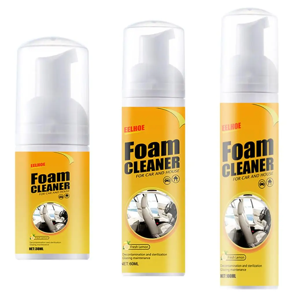 Foam Cleaner Ceiling Leather Flannel Tools Car Interior Home Leather Cleaning 100ml /60/30ml Foam Cleaner Spray UV protection