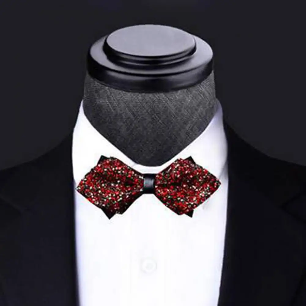 

Галстук-бабочка со сверкающими стразами, декор, острый угловой дизайн, галстук-бабочка для мужчин, предварительно завязанный свадебный деловой костюм, аксессуары для костюмов