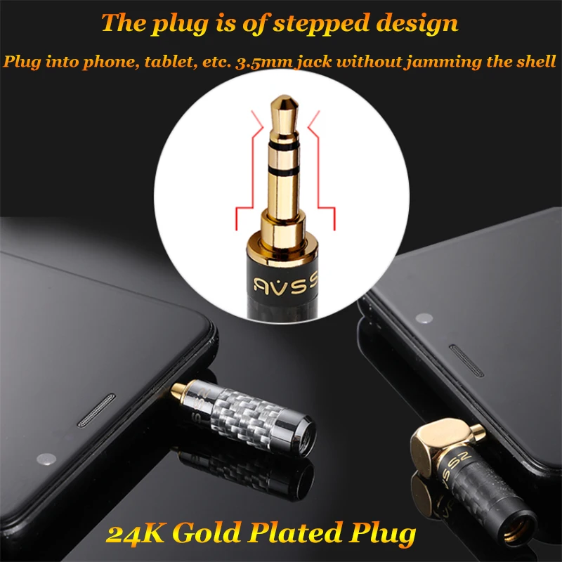 

1 Pc AVSSZ 3.5mm Jack Stereo Headphone Welding Straight / Angle Plug 3 4 5 Poles DIY Repair Audio Carbon Fiber Plug