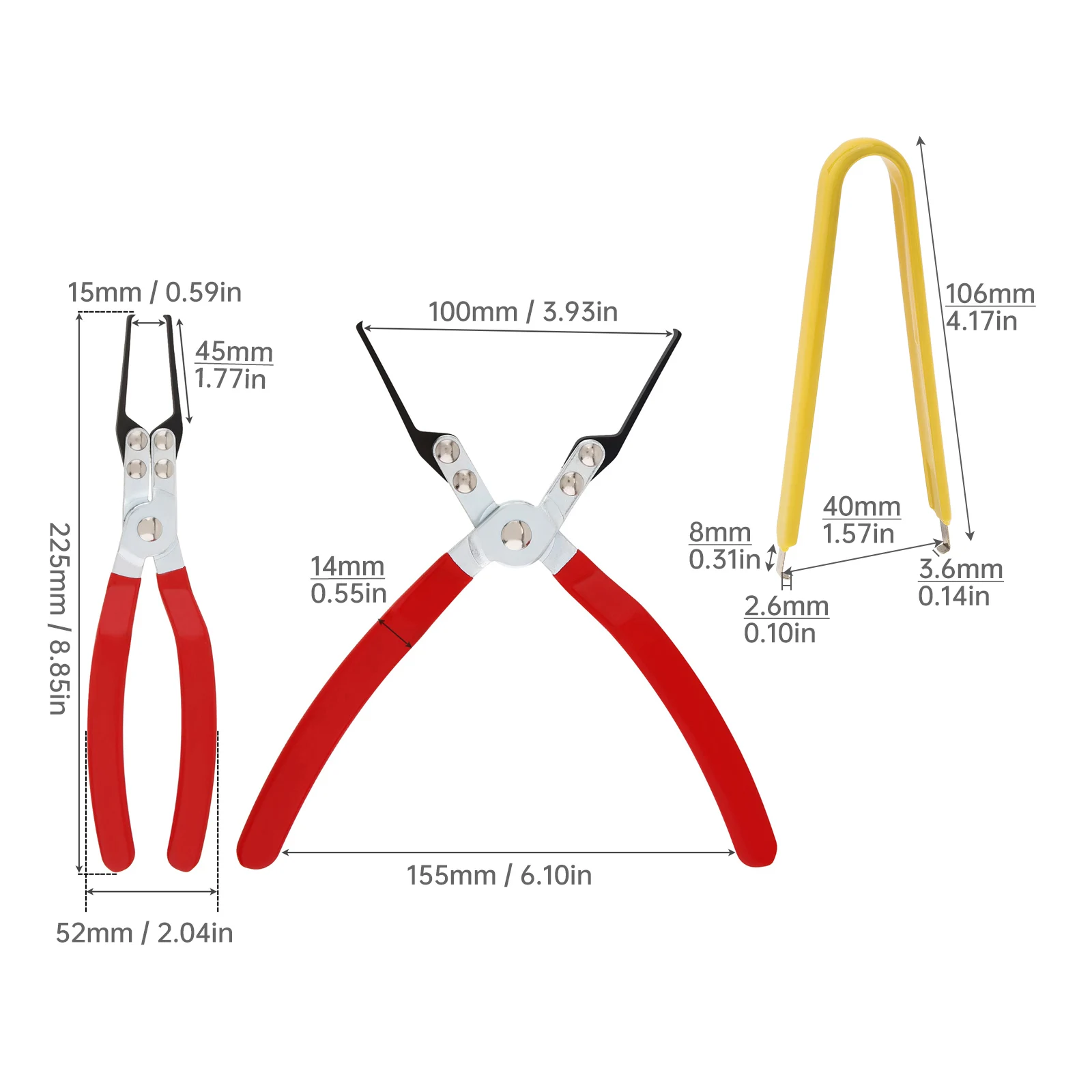 2 PCS Relay Extraction Pliers Rust Proof Pliers Head Fuse Puller Tool for Vehicle / Industrial, Car Electric Disconnect Pliers