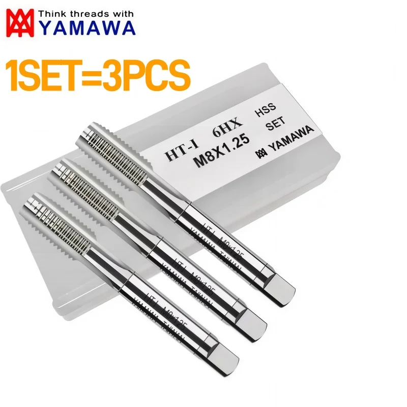 3PCS HSS Hand Tap Set Japan YAMAWA Straight Grooved Tap for Metric Thread M2 M3 M4 M5 M6 M8 M10 M12