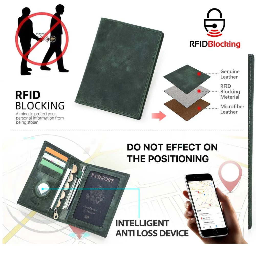 MAGIC TALE กระเป๋าใส่บัตรหนังแท้ กระเป๋าใส่เหรียญ ช่องใส่ AirTag กระเป๋าเดินทางผู้ชาย กระเป๋าสตางค์ผู้หญิง ซองใส่พาสปอร์ต