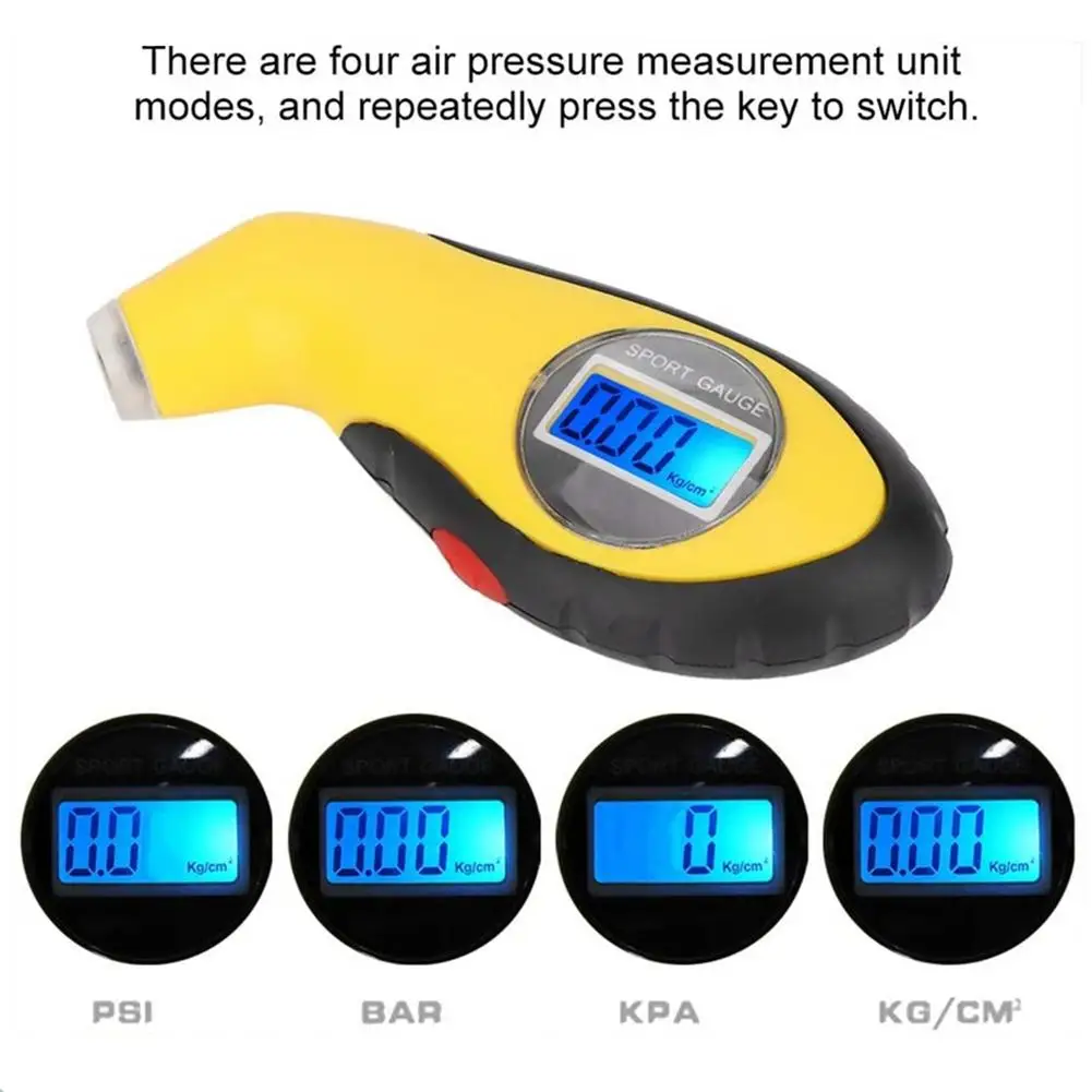 Tire Pressure Guage, LCD Digital Air PSI Meter Tester Tyre Gauge for Auto Car Bike Truck