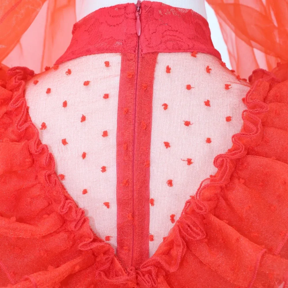 Film Lydia Deetz Costume Cosplay Beetle Sposa Donne adulte Abito lungo rosso Abito Halloween Outfit Party Uniform