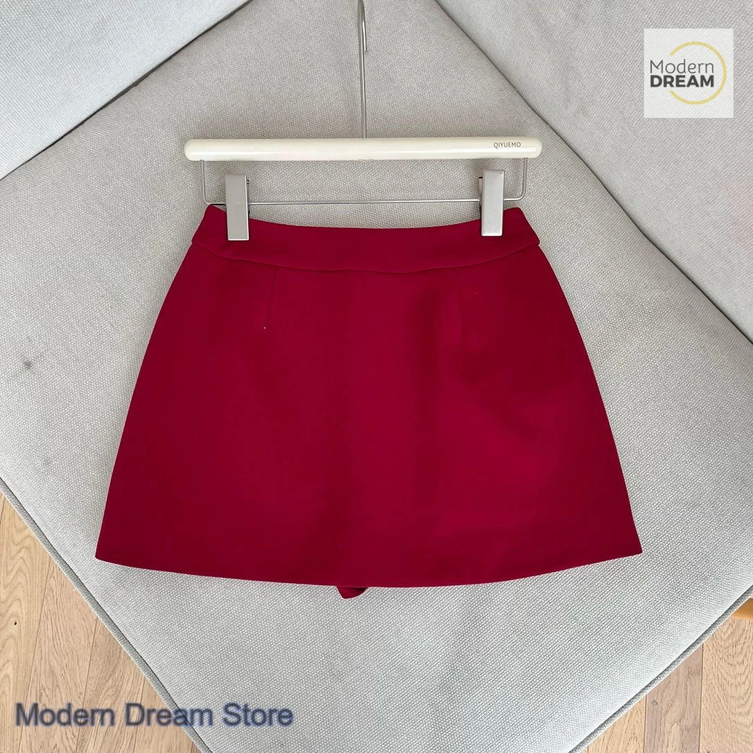 Korean Red Spice Girl Skirt Women's Spring and Summer New Temperament Anti-exposure Joker Slim Casual High Waist A-line Skirt