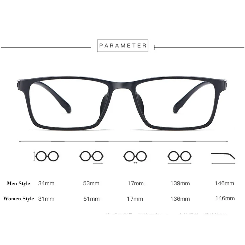 New Arrival TR-90 Frame Glasses for Both Men and Women Styles 4 Optional Colors Plastic Flexible Durable Eyewear Prescription