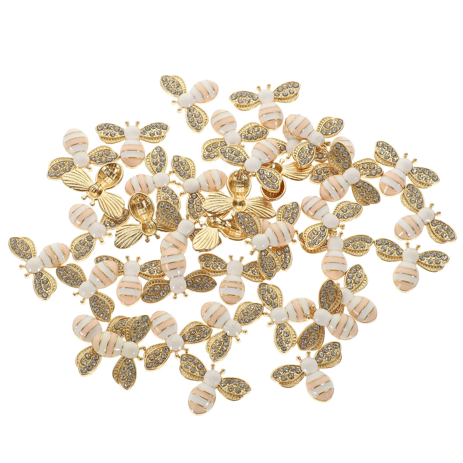 

40pcs Bee Shape Charms Multicolor Alloy Flatback Case Decorations Accessories Craft Ornament Small Bee Figurines Micro Landscape