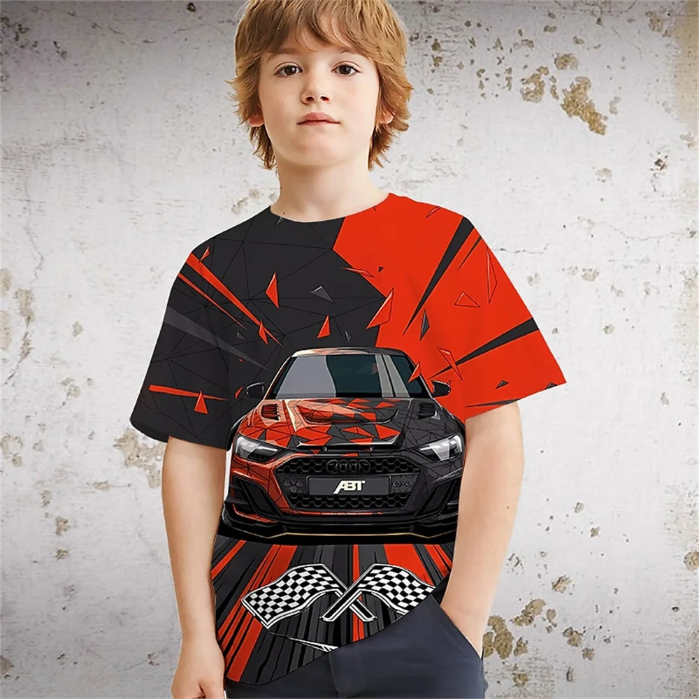 2025 divertido estampado 3d ropa de cumpleaños para niño camisetas Retro de coche para niño regalo para niños camiseta superior para niños de manga corta