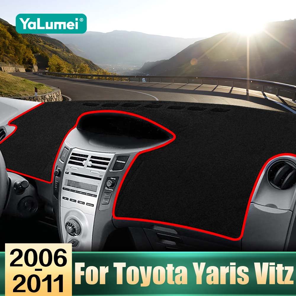 Für Toyota Yaris Vitz 2006 2007 2008 2009 2010 2011 Auto Dashboard Abdeckung Sonnenschutz Matten Instrument Panel Anti-Slip teppiche