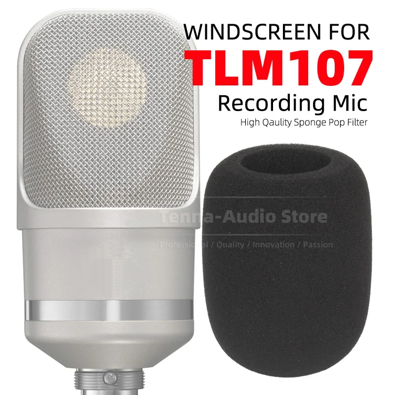 For TLM 107 TLM107 Windproof Microphone Sponge Foam Windshield Anti Noise Pop Filter Mic Windscreen Cover Shield